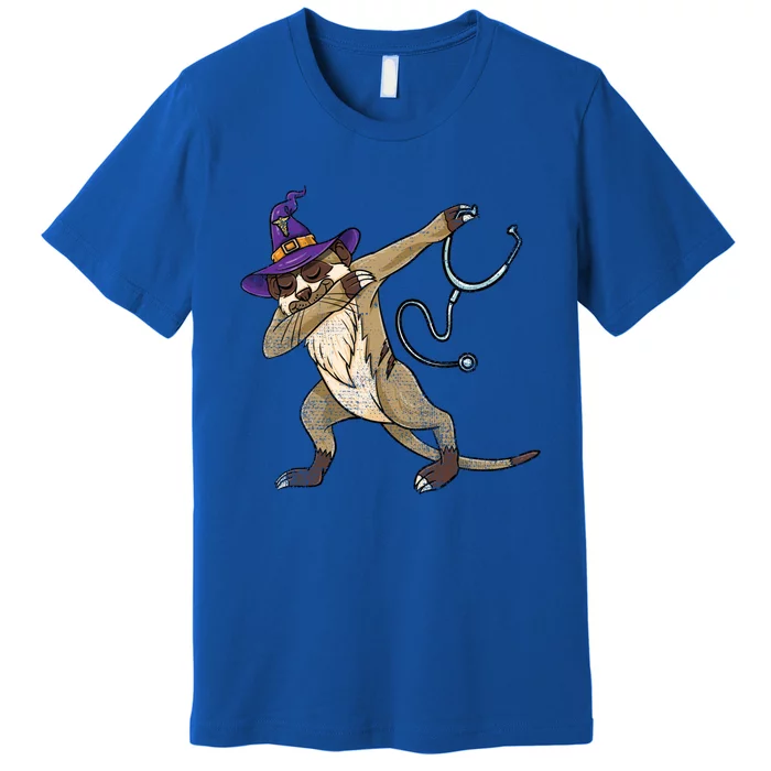 Dabbing Witch Meerkat Nurse Vintage Gift Premium T-Shirt