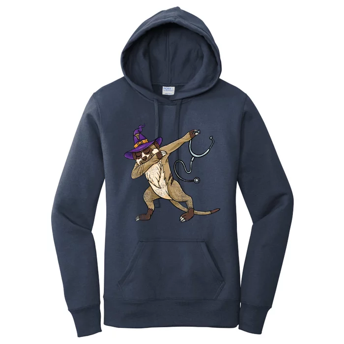 Dabbing Witch Meerkat Nurse Vintage Gift Women's Pullover Hoodie