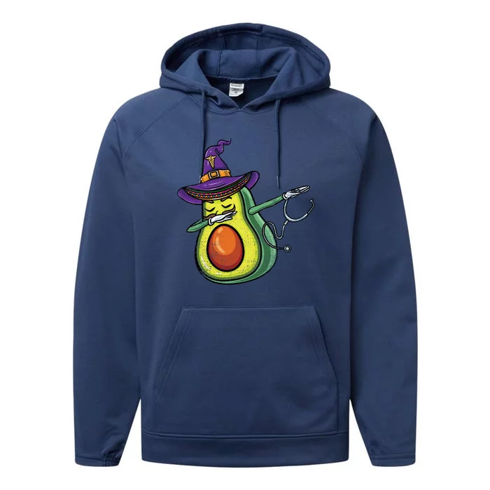 Dabbing Witch Mexican Avocado Nurse Vintage Gift Performance Fleece Hoodie