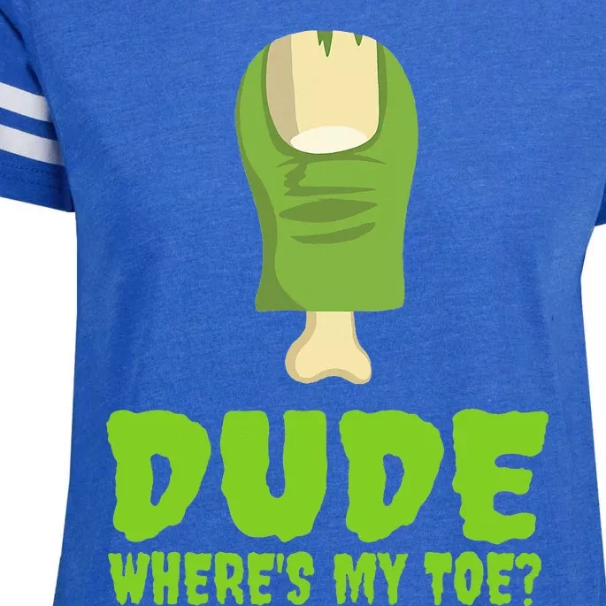 Dude WhereS My Toe Zombie Amputation Leg Amputee Enza Ladies Jersey Football T-Shirt