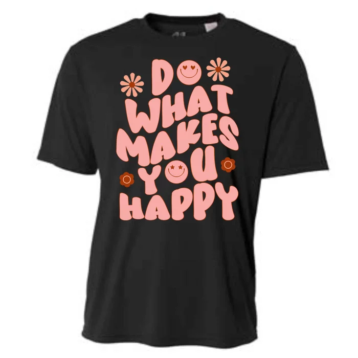 Do What Makes You Happy Hippie Retro Smile Cooling Performance Crew T-Shirt