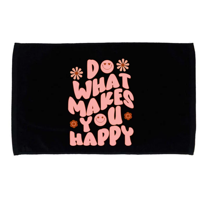 Do What Makes You Happy Hippie Retro Smile Microfiber Hand Towel