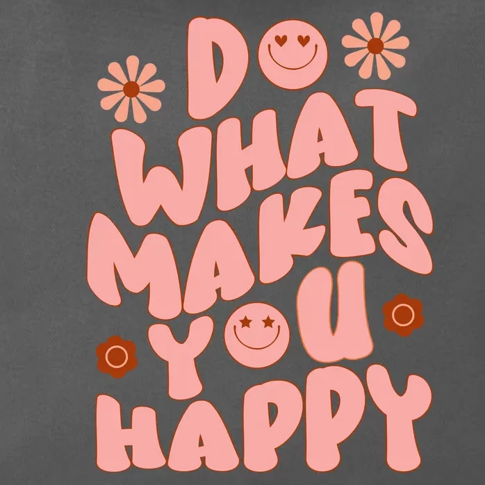 Do What Makes You Happy Hippie Retro Smile Zip Tote Bag