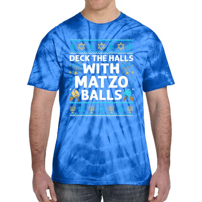 Deck Walls Matzo Balls Ugly Hanukkah Chanukah Tie-Dye T-Shirt