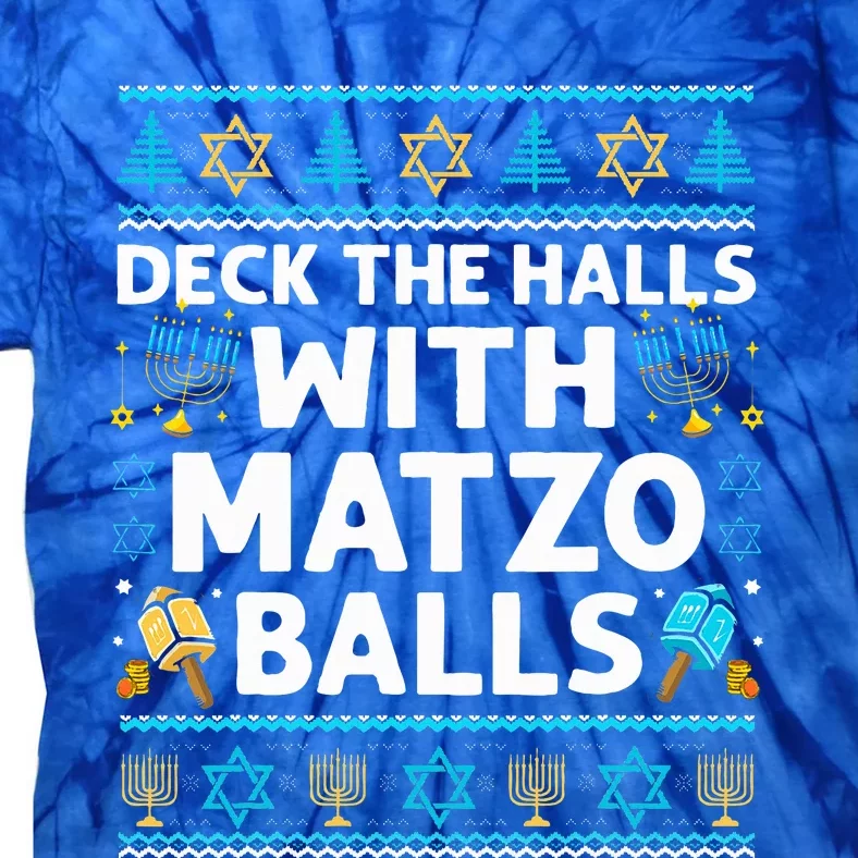 Deck Walls Matzo Balls Ugly Hanukkah Chanukah Tie-Dye T-Shirt