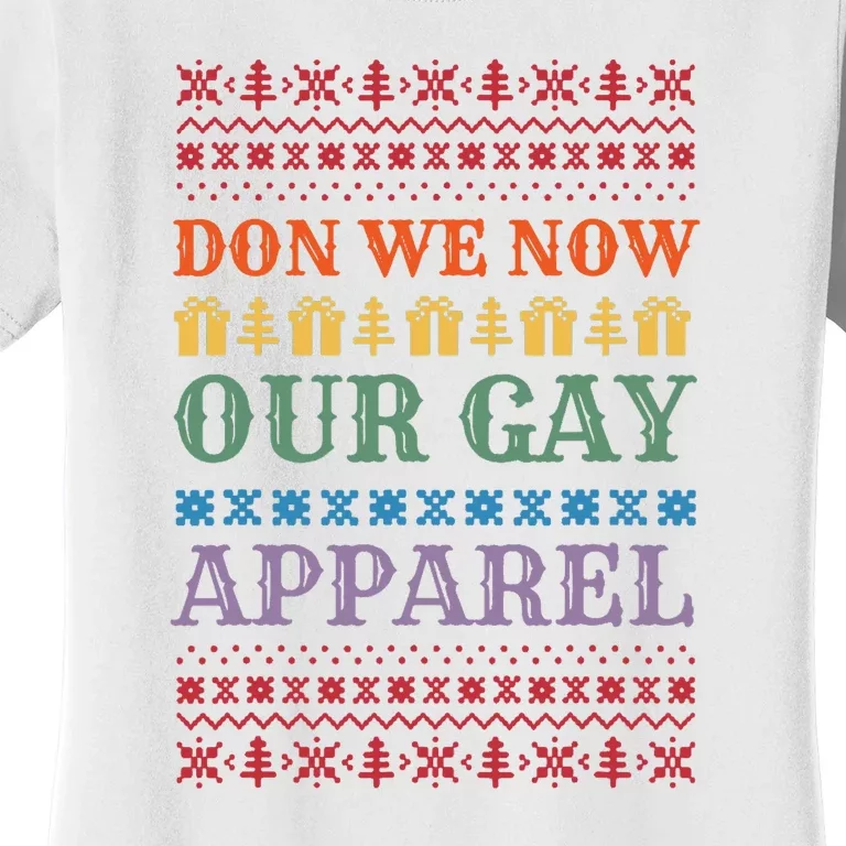 Don We Now Our Gay Apparel Gay Christmas Funny LGBT Xmas Women's T-Shirt