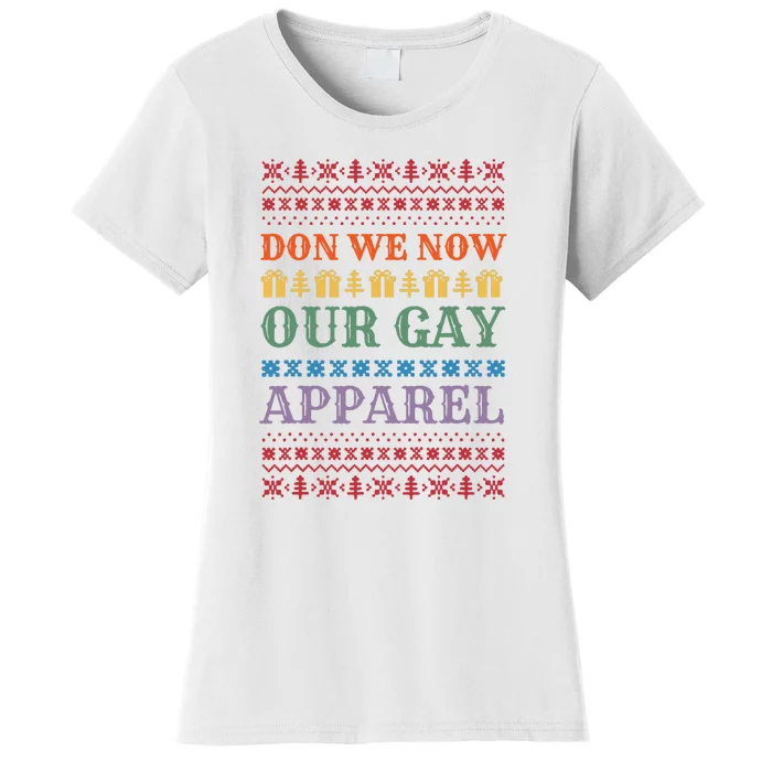 Don We Now Our Gay Apparel Gay Christmas Funny LGBT Xmas Women's T-Shirt