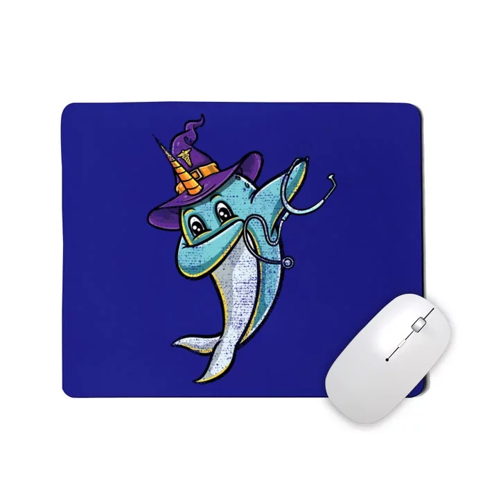 Dabbing Witch Narwhal Nurse Vintage Gift Mousepad