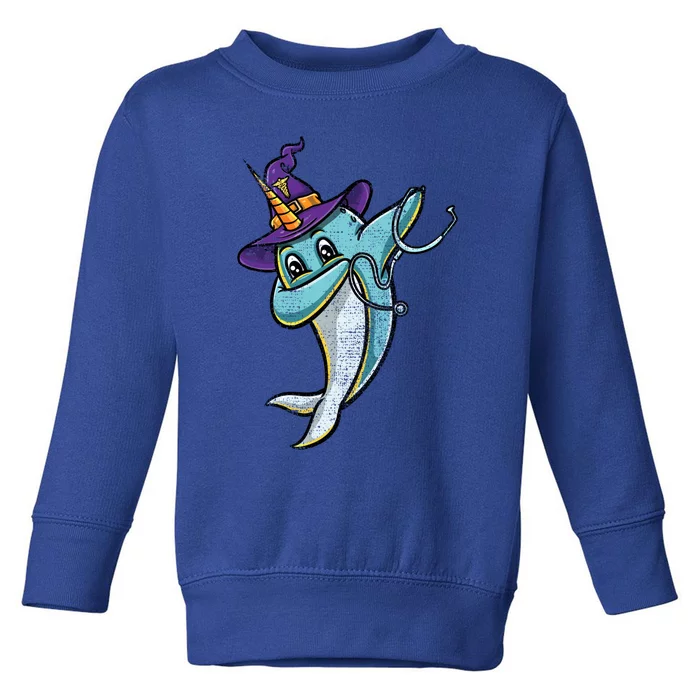 Dabbing Witch Narwhal Nurse Vintage Gift Toddler Sweatshirt