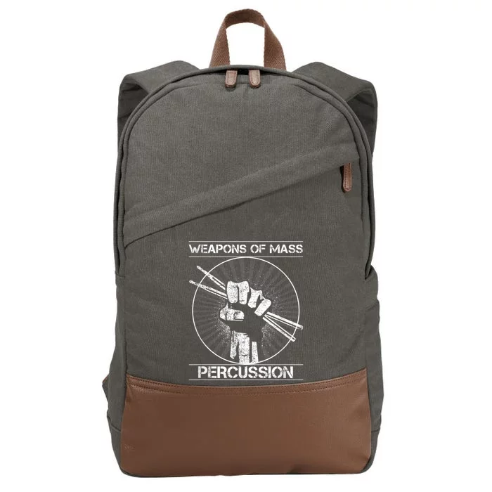 Drummers Weapons Of Mass Percussion Funny Drum Stick Cotton Canvas Backpack