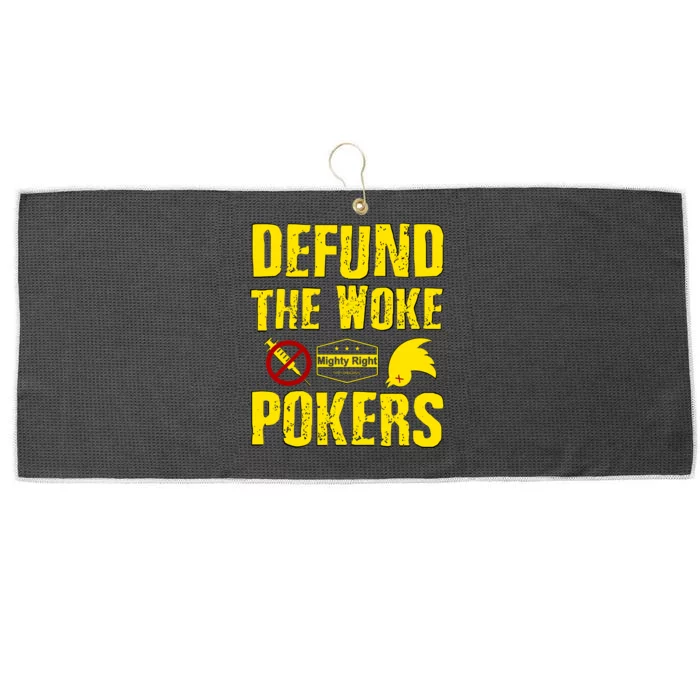 Defund Woke Pokers Large Microfiber Waffle Golf Towel