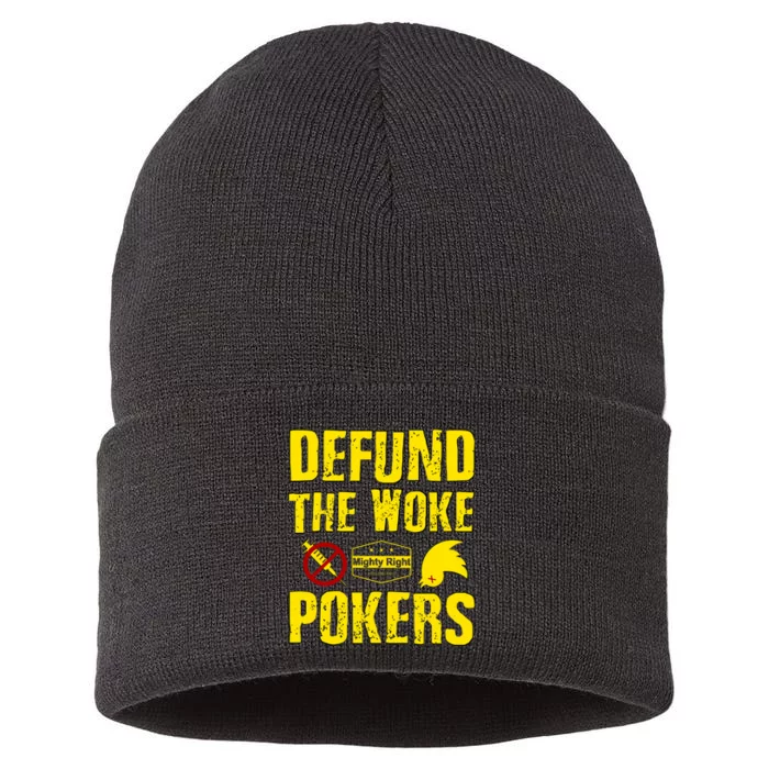 Defund Woke Pokers Sustainable Knit Beanie