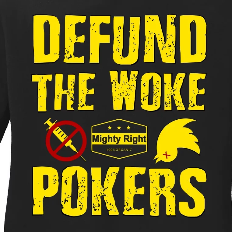 Defund Woke Pokers Ladies Long Sleeve Shirt