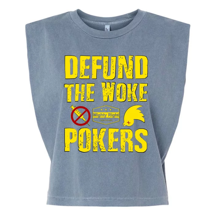 Defund Woke Pokers Garment-Dyed Women's Muscle Tee