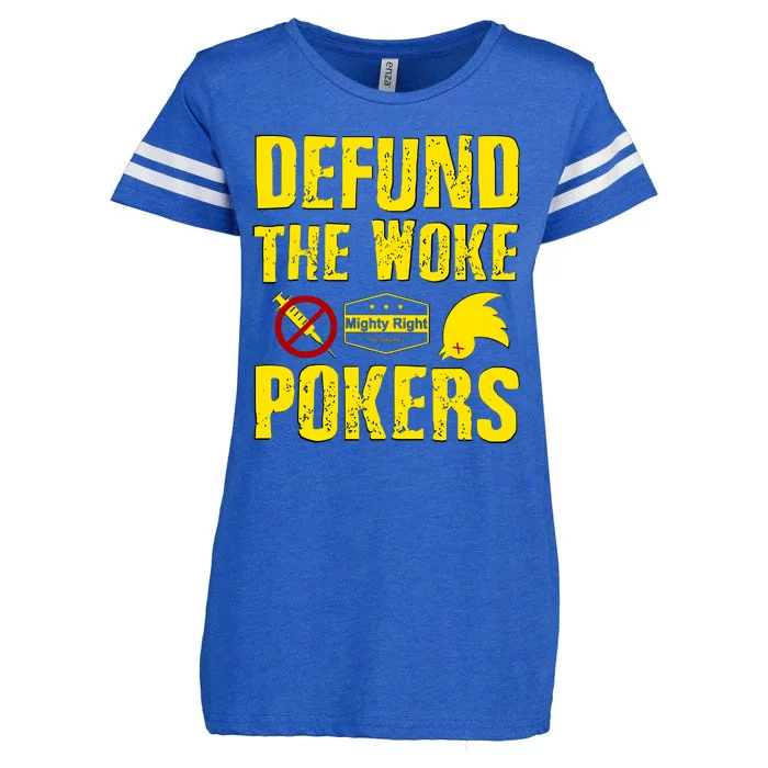 Defund Woke Pokers Enza Ladies Jersey Football T-Shirt