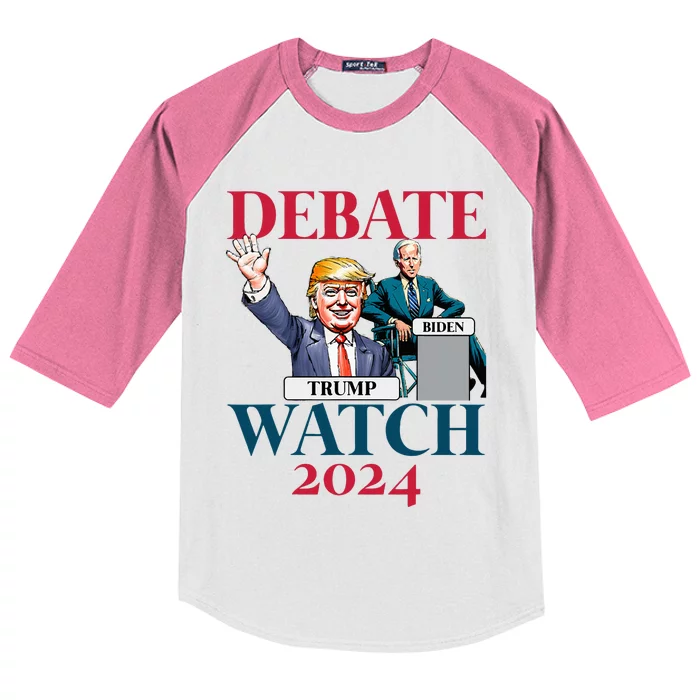 Debate Watch Party 2024 Trump Biden President Kids Colorblock Raglan Jersey