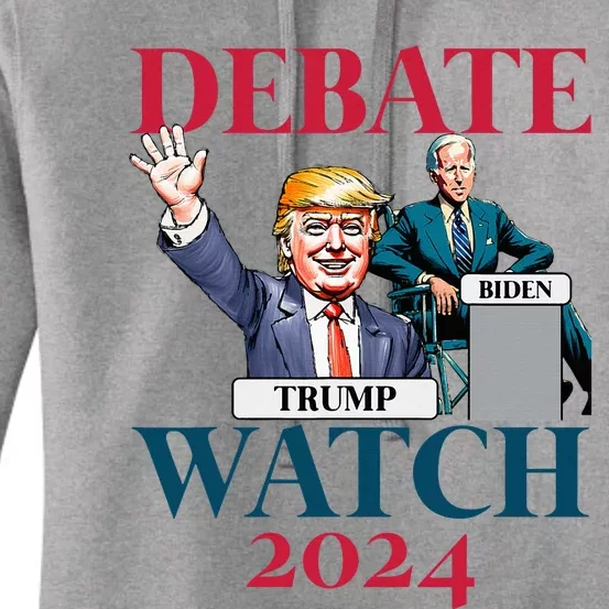 Debate Watch Party 2024 Trump Biden President Women's Pullover Hoodie