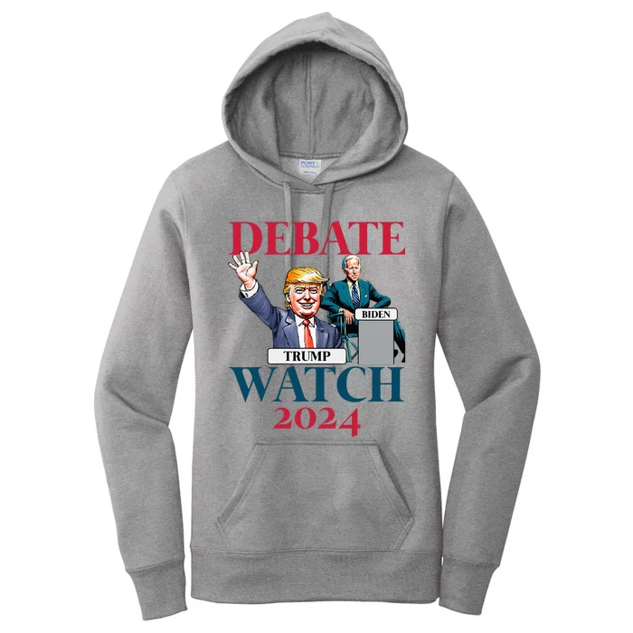 Debate Watch Party 2024 Trump Biden President Women's Pullover Hoodie