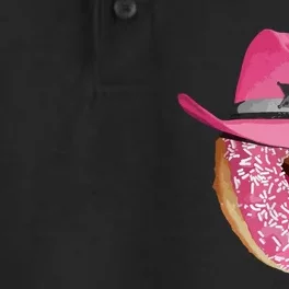 Donut Wearing Pink Cowboy Cowgirl Hat Dry Zone Grid Performance Polo