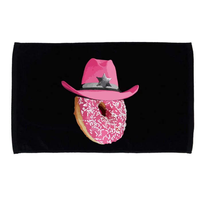 Donut Wearing Pink Cowboy Cowgirl Hat Microfiber Hand Towel