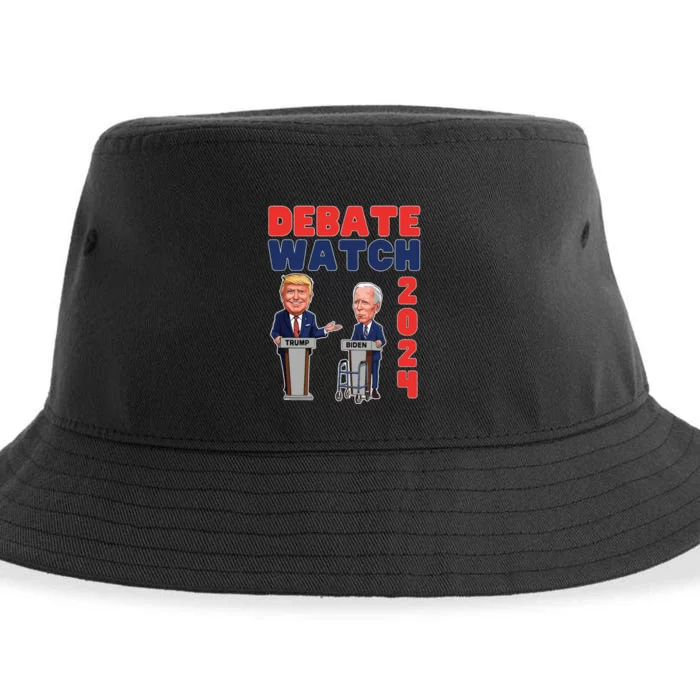 Debate Watch Party 2024 Trump Biden President Election Sustainable Bucket Hat