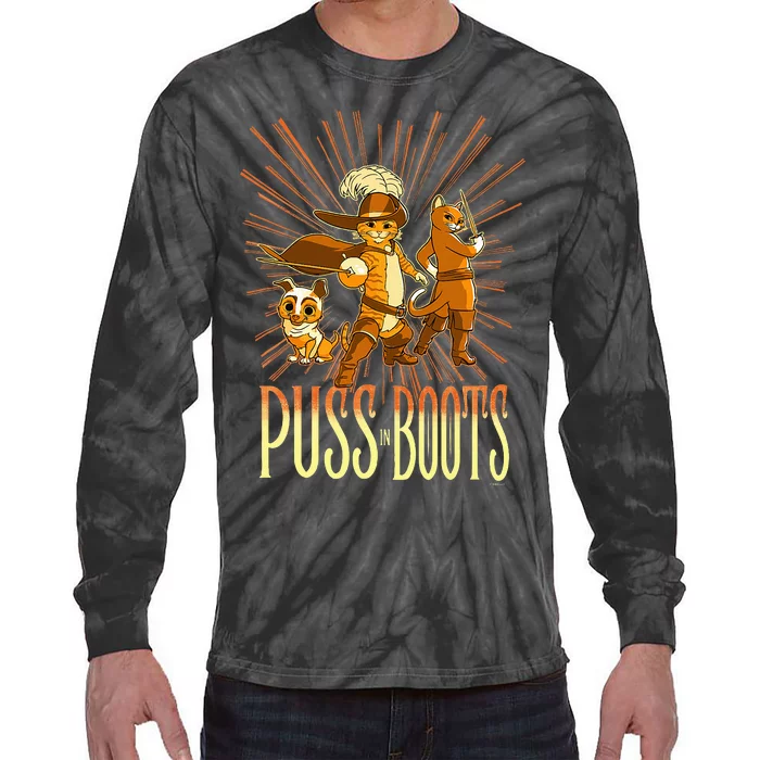 Dream Works Puss In Boots The Last Wish Cat Tie-Dye Long Sleeve Shirt