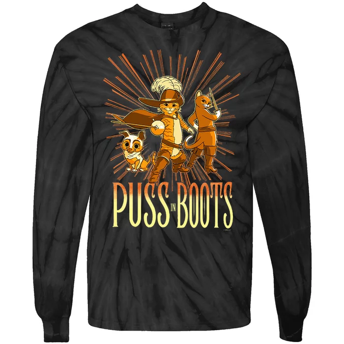 Dream Works Puss In Boots The Last Wish Cat Tie-Dye Long Sleeve Shirt