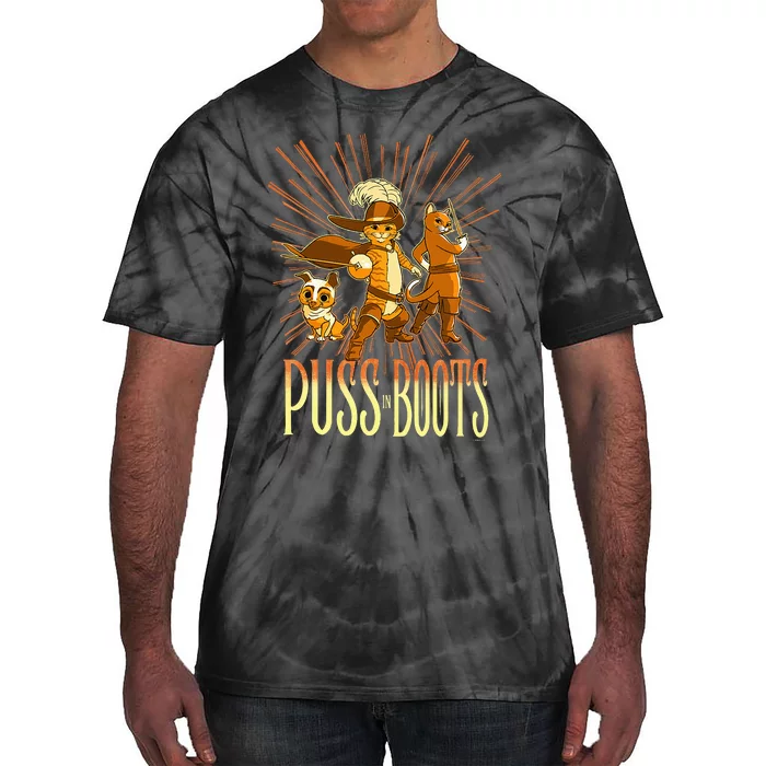 Dream Works Puss In Boots The Last Wish Cat Tie-Dye T-Shirt