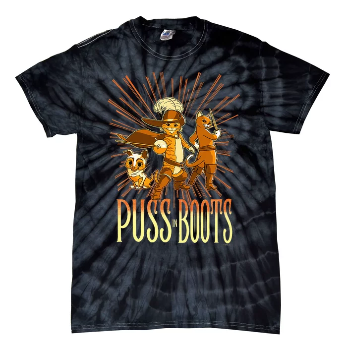 Dream Works Puss In Boots The Last Wish Cat Tie-Dye T-Shirt