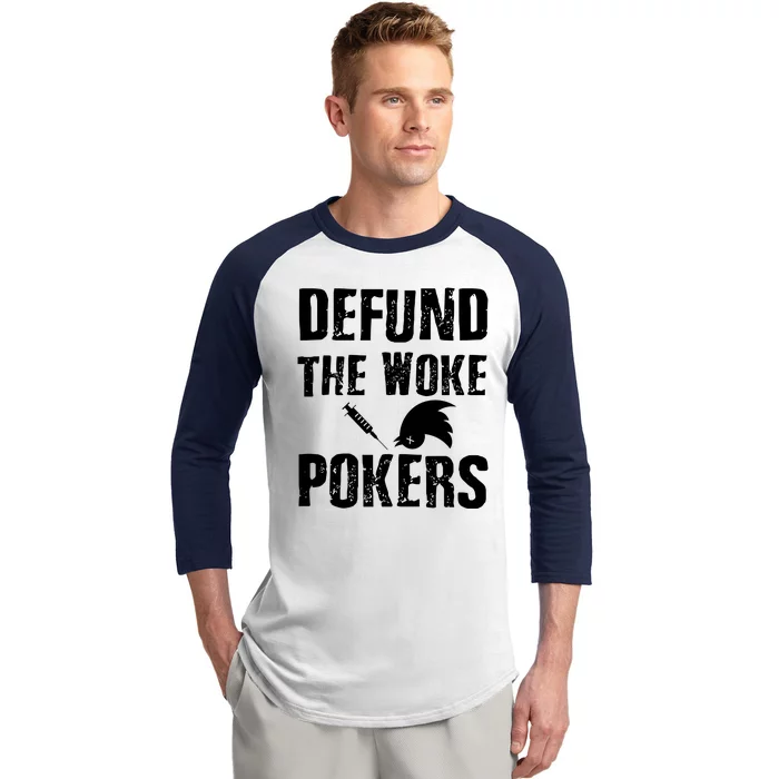 Defund Woke Pokers Baseball Sleeve Shirt