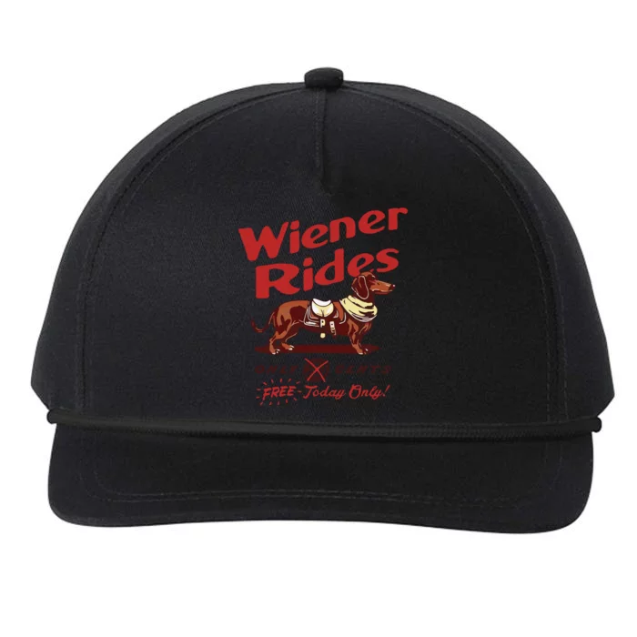 Dachshund Wiener Rides Only 25 Cents Free Today Only Snapback Five-Panel Rope Hat