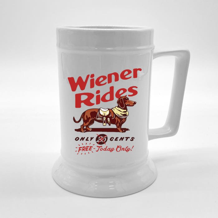 Dachshund Wiener Rides Only 25 Cents Free Today Only Front & Back Beer Stein