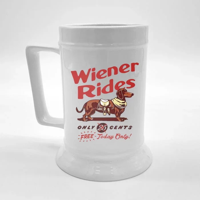 Dachshund Wiener Rides Only 25 Cents Free Today Only Front & Back Beer Stein