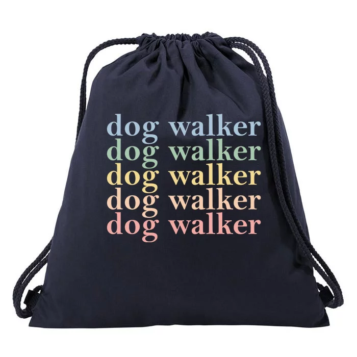 Dog Walker Retro Drawstring Bag