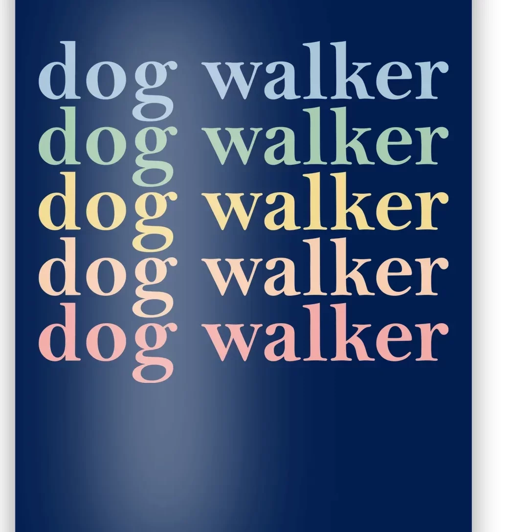 Dog Walker Retro Poster