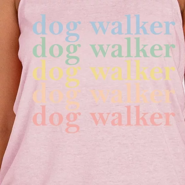 Dog Walker Retro Women's Knotted Racerback Tank