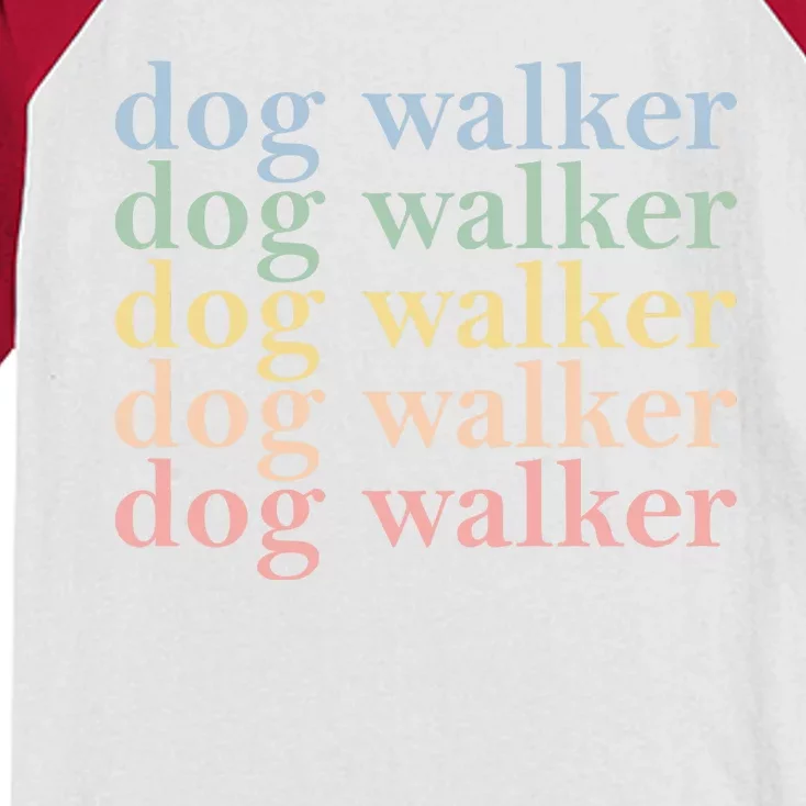 Dog Walker Retro Kids Colorblock Raglan Jersey