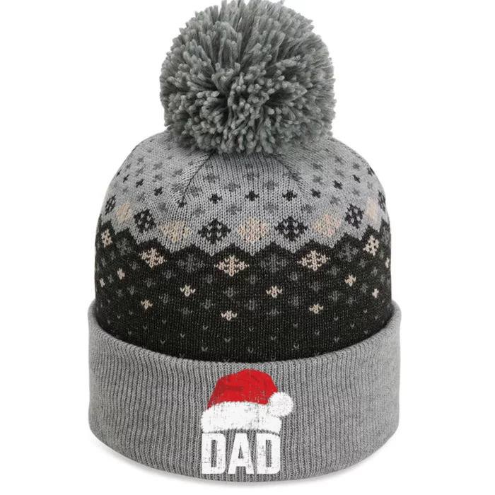 Dad With Santa Claus Hat Matching Family Christmas Pajama The Baniff Cuffed Pom Beanie