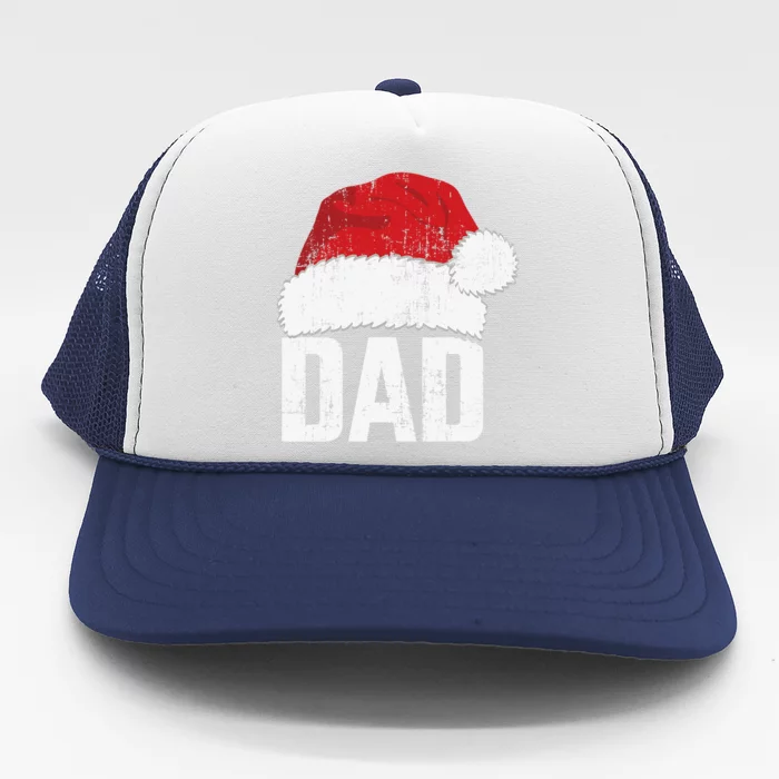 Dad With Santa Claus Hat Matching Family Christmas Pajama Trucker Hat