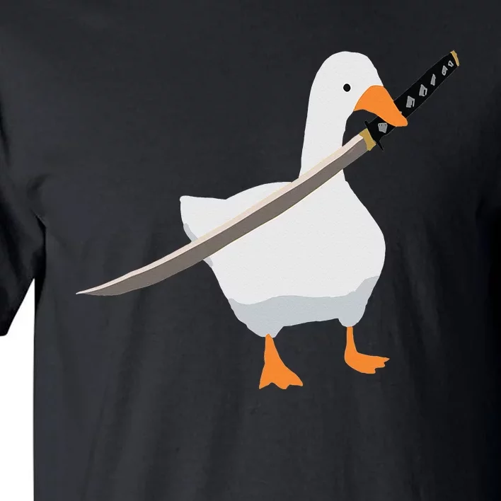 Duck with sword Duck wielding a Katana knife Goose Tall T-Shirt