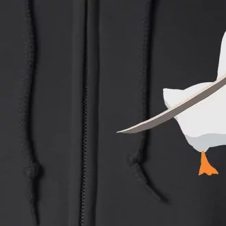 Duck with sword Duck wielding a Katana knife Goose Full Zip Hoodie