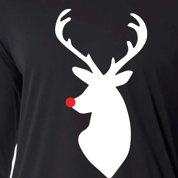 Deer With Santa Hat Christmas Hunting Cooling Performance Long Sleeve Crew