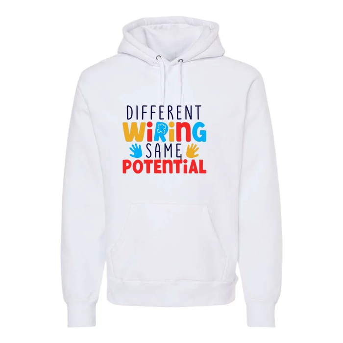 Different Wiring Same Potential Autism Awareness Day Premium Hoodie