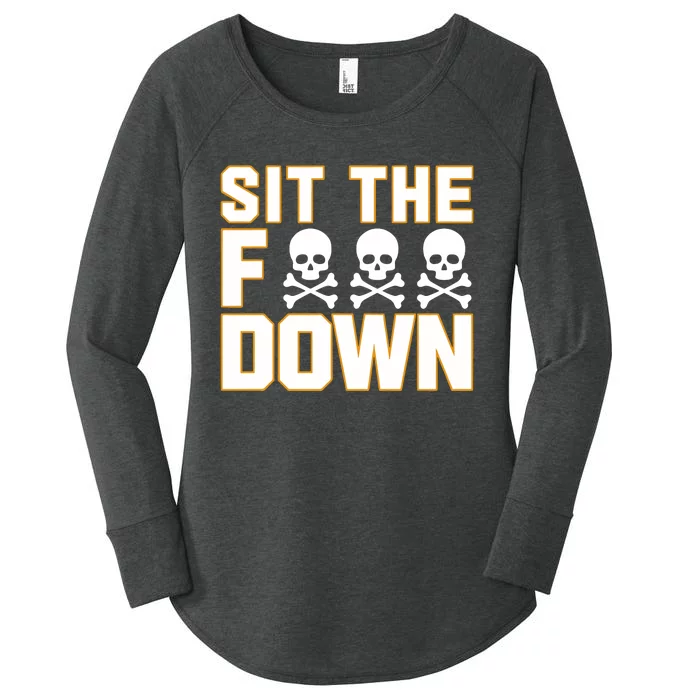 Davidbednar Wearing Sit The Fuck Down Women's Perfect Tri Tunic Long Sleeve Shirt