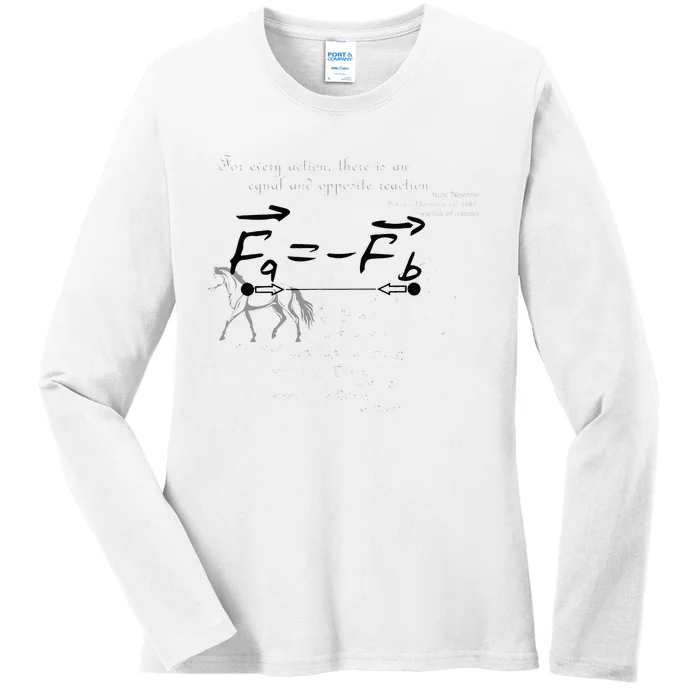 Design With Sir Isaac Newtons Third Law Ladies Long Sleeve Shirt