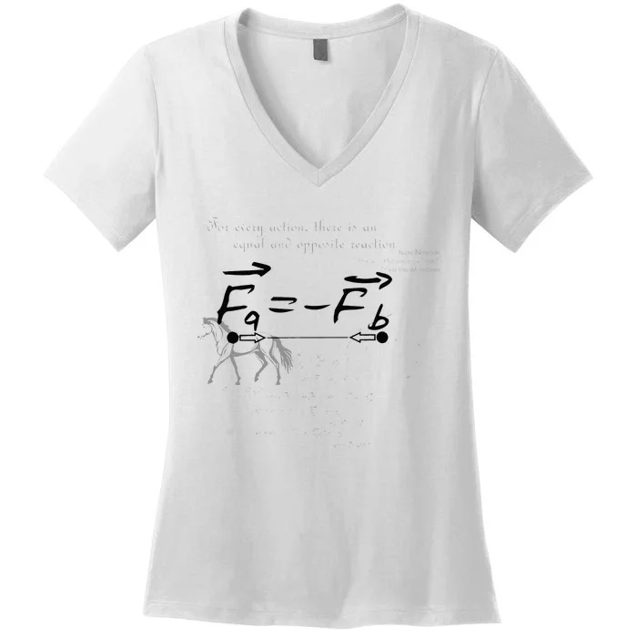 Design With Sir Isaac Newtons Third Law Women's V-Neck T-Shirt