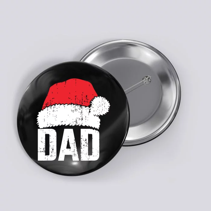 Dad With Santa Claus Hat Matching Family Christmas Pajama Button