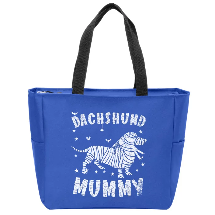 Dachshund Weenie Sausage Mummy Halloween Cool Gift Zip Tote Bag