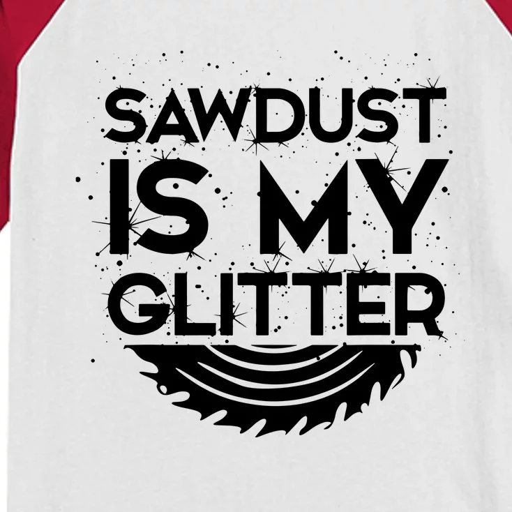 DIY Woodworking Sawdust Design Girl With Tools Gift Kids Colorblock Raglan Jersey