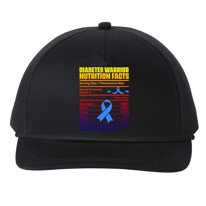 Diabetes Warrior Support Diabetic Diabetes Awareness Great Gift Snapback Five-Panel Rope Hat